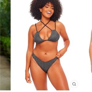 JMP the label 🖤 Amsterdam Adjustable Tie Triangle Bikini Top - Black Shimmer